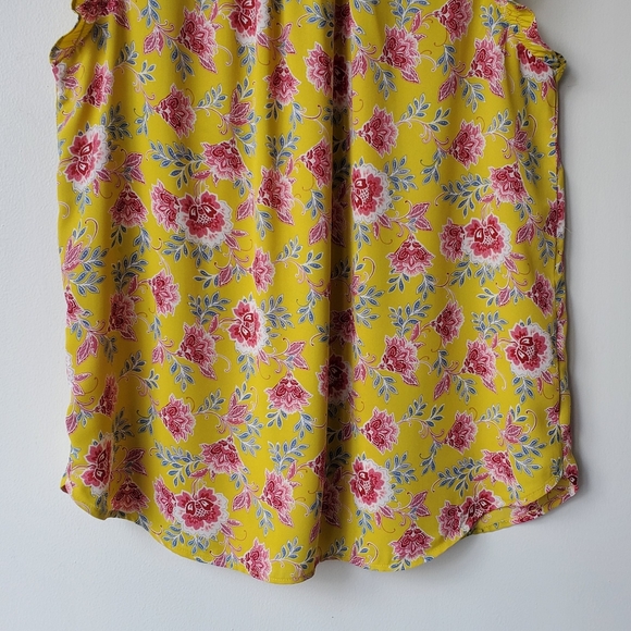 NWT Loft Floral Sleeveless Ruffle Top - Picture 12 of 12